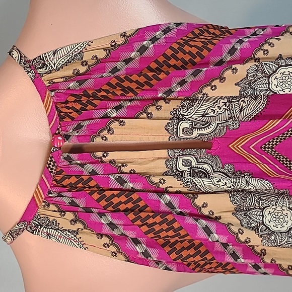 Blanco top Maximalist Resortwear Indie Boho Banded Artsy Size Medium Y2K Flowy - Picture 6 of 9